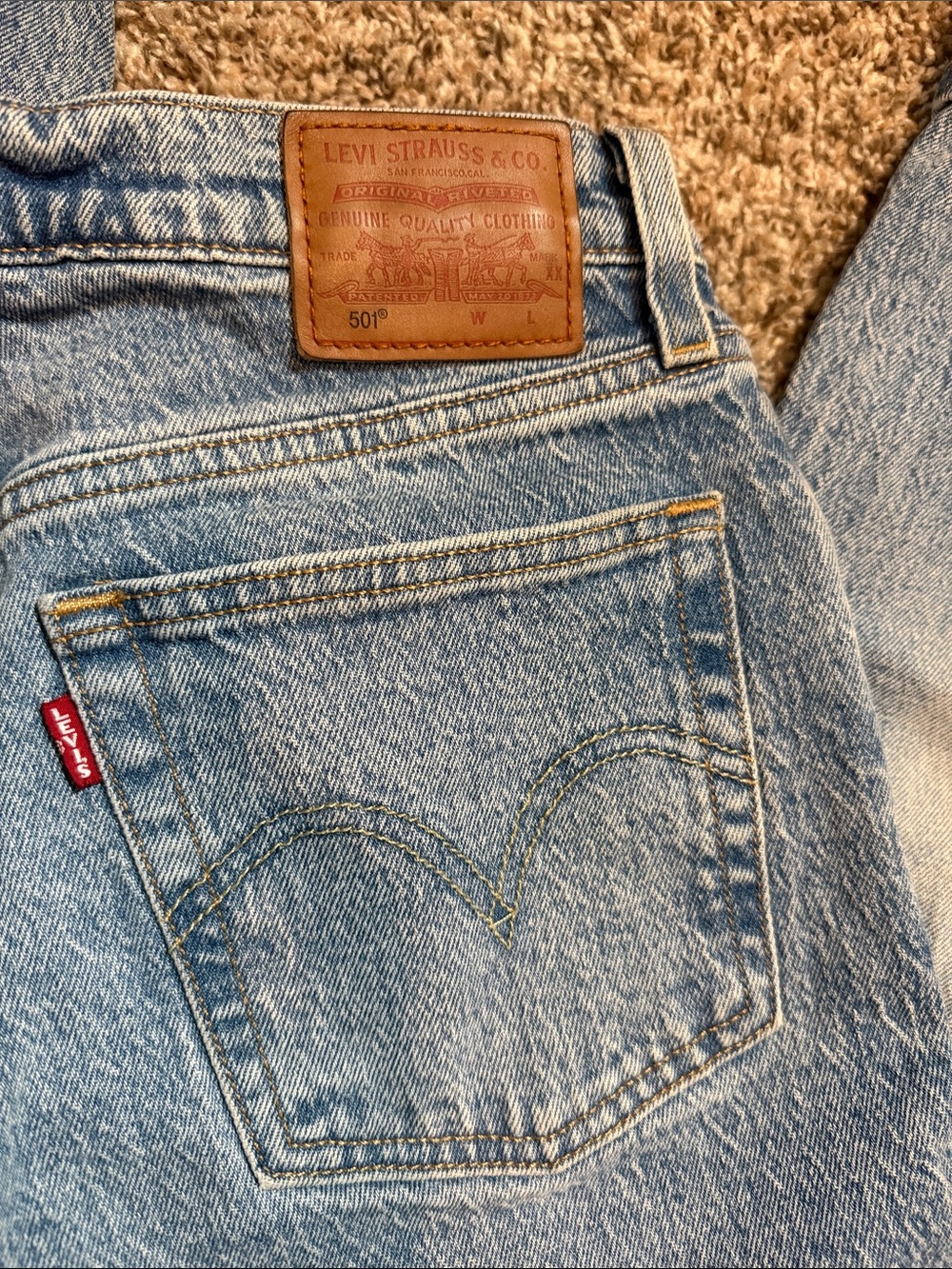 Levi's Wedgie Icon Fit Jeans size W29 L30 Tango Light Wash - Picture 8 of 8